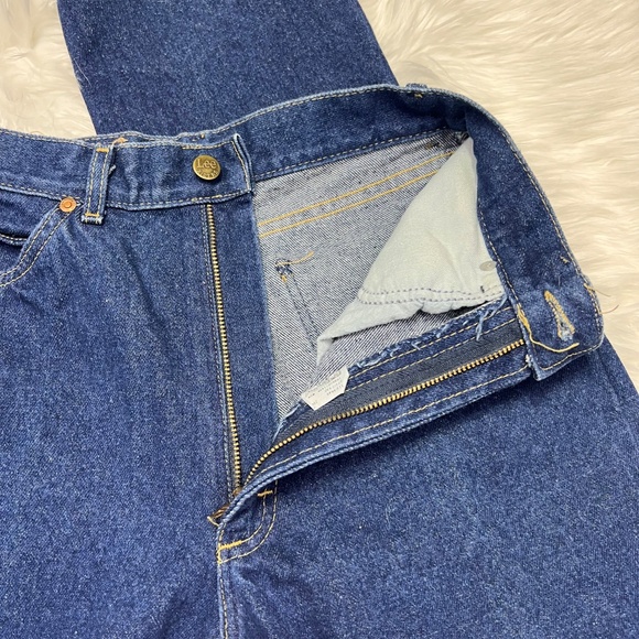 👖VINTAGE |•LEE•| Dark Wash Old School Mom Super High Rise Jeans Size 10 Petite - Picture 5 of 10
